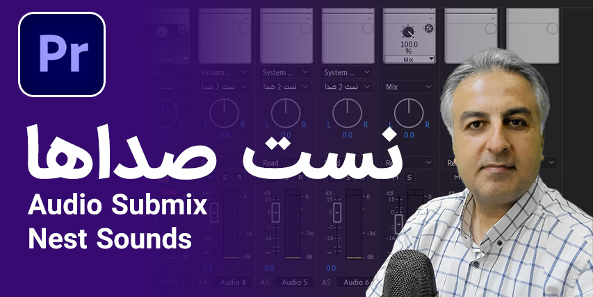 Submix پریمیرپرو - تغییر همزمان صدا در Trackها - افکت‌گروهی