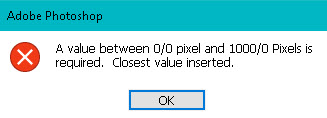 رفع خطای A Value Between و قبول نکردن عدد در فتوشاپ