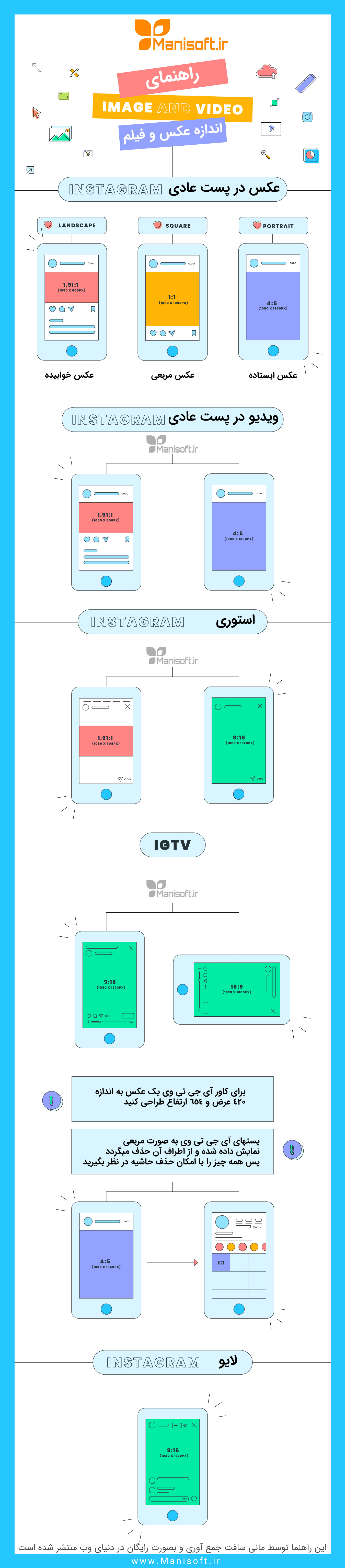 آموزش اندازه عکس و فیلم اینستاگرام